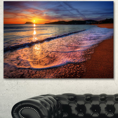" Foaming Waves At Beautiful Sunset "