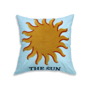 Lemon Tree Sun Square Blue/Yellow Decorative Pillow