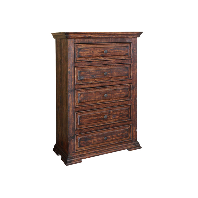 Commode 5 tiroirs Hamite, Brun