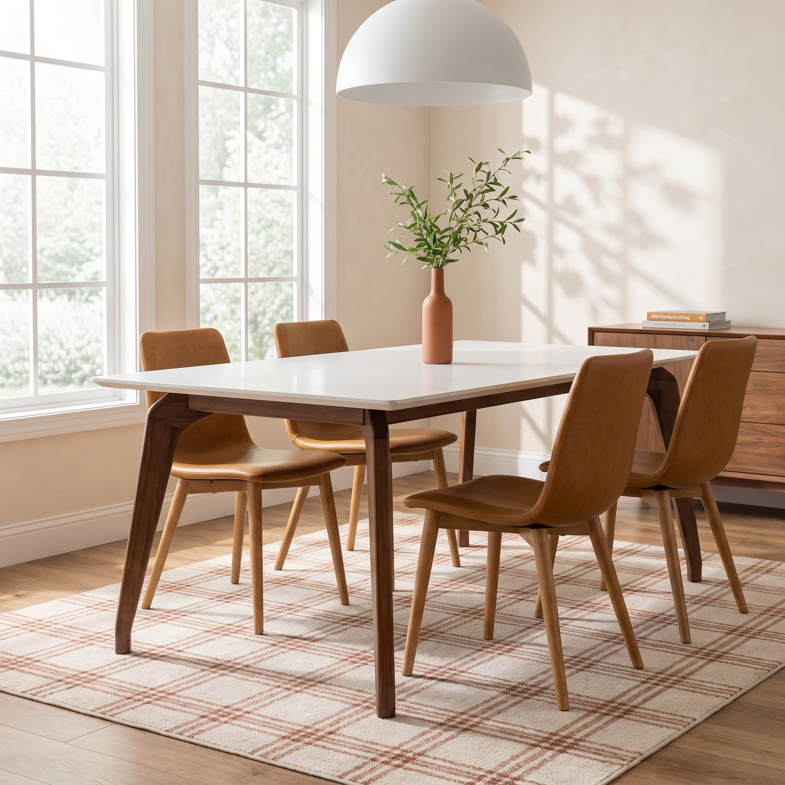 Ena Dining Table, Off White, 29.5" H x 86.5" L x 43.5" W
