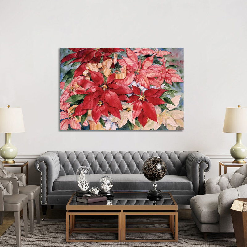Poinsettia by Kathleen Parr McKenna - Gallery-Wrapped Canvas Giclée on Canvas, 101.6 cm H x 66.04 cm W, Wrapped Canvas
