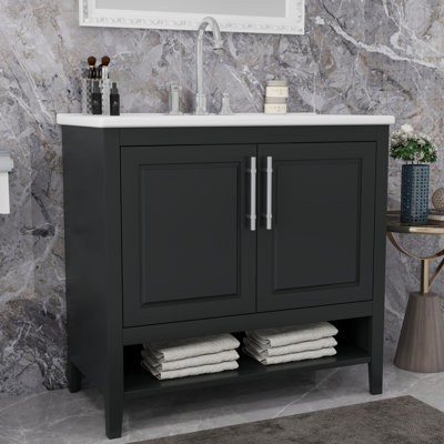 Meuble-lavabo de salle de bain avec comptoir