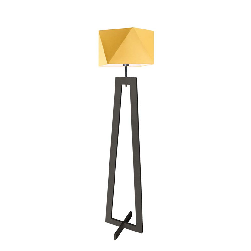 Ayaab 152cm Traditional Floor Lamp, Ebony, Mustard