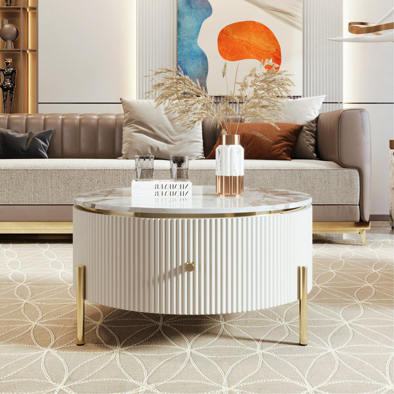 Table basse moderne avec 2 grands tiroirs de rangement Modern (31,5 po)