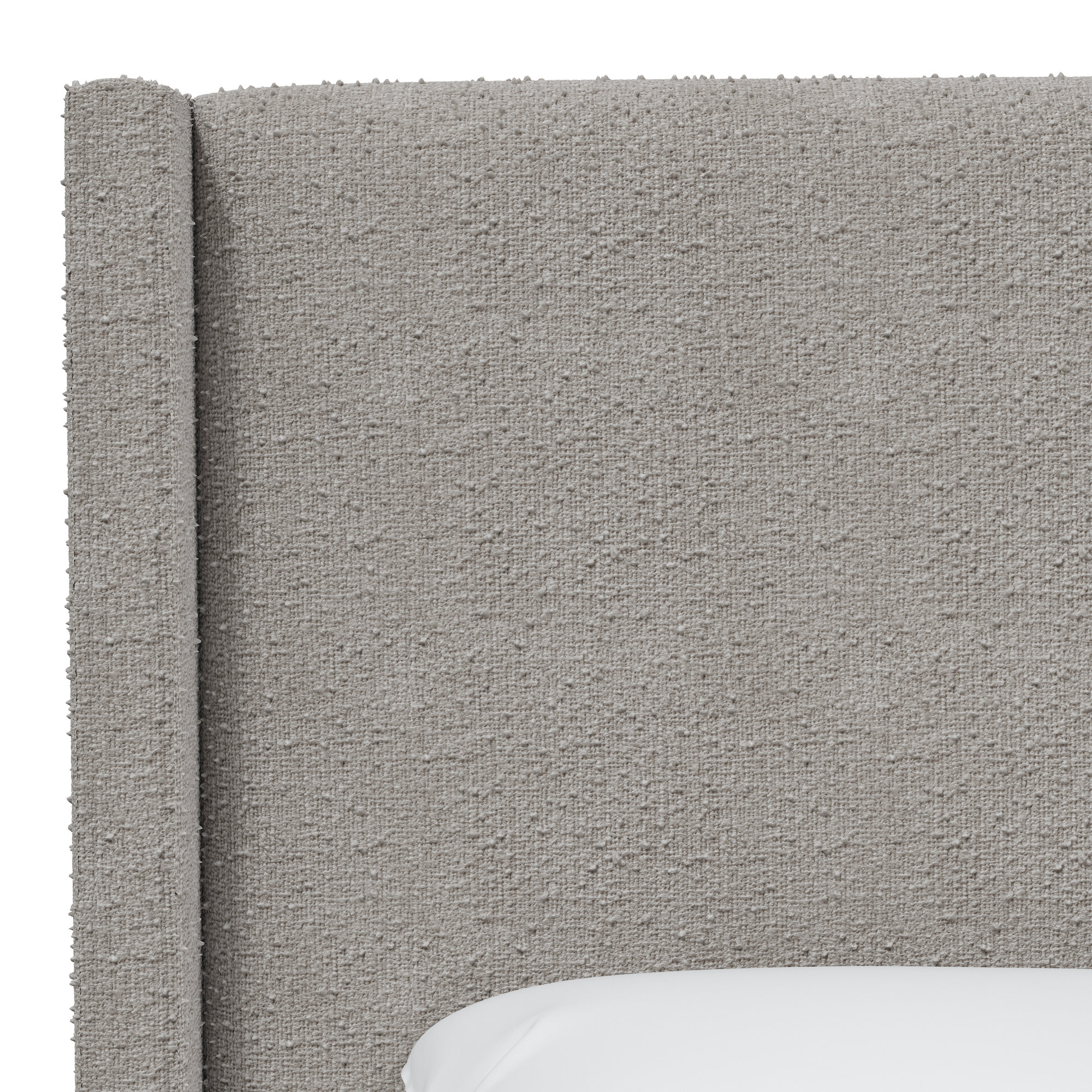 Hanson Upholstered Wingback Bed, Classic Elephant Boucle, Twin