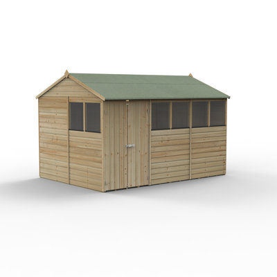  Beckwood 12x8 Pressure Treated Shiplap Reverse Apex Garden Shed