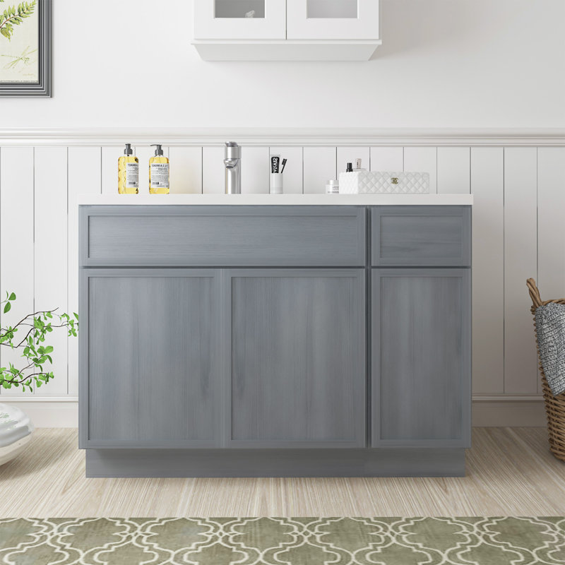 Base de meuble-lavabo simple 45 po seulement, Argent argent