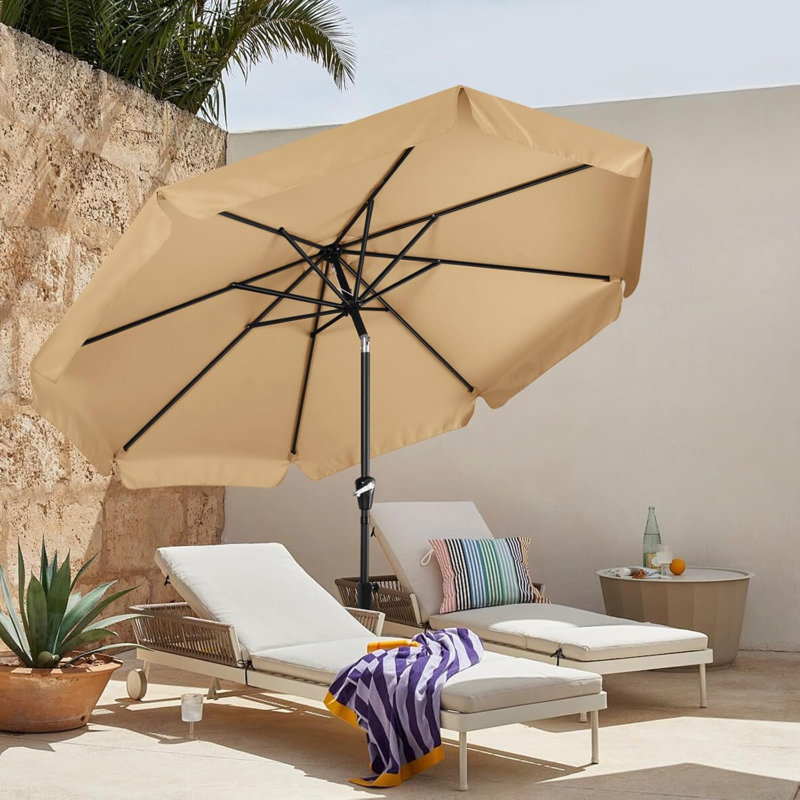 Cania Tilt Market Parasol, 203cm H x 230cm W x 230cm D, Beige