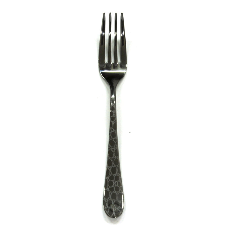 Coccodrillo Dessert Fork - 12 Pieces, Oro-nero