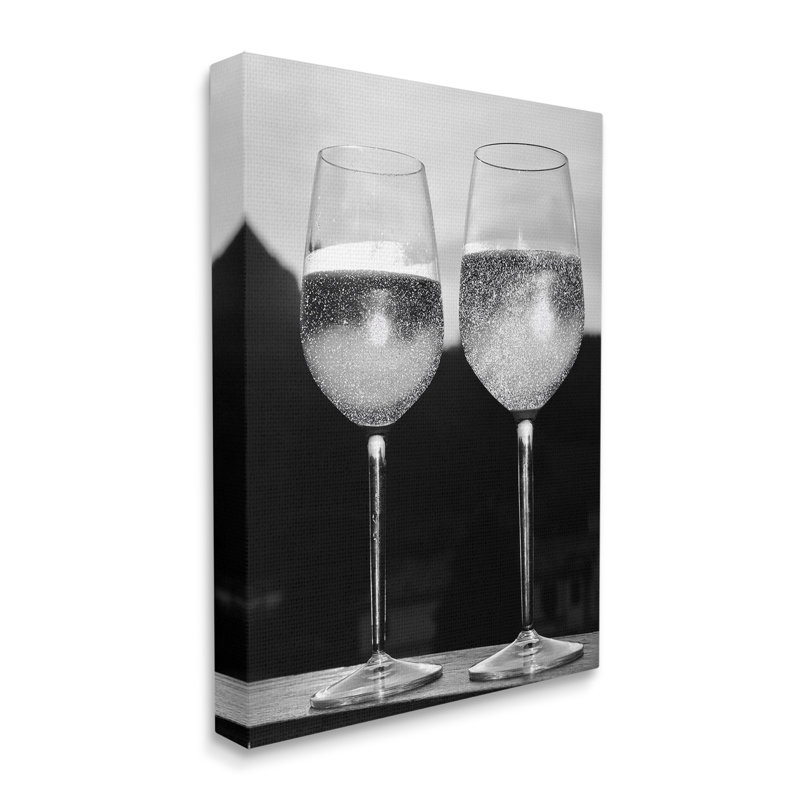 Conception d'art sur toile Fizzy Champagne Glasses par Lil 'Rue, H 48 po x l 36 po