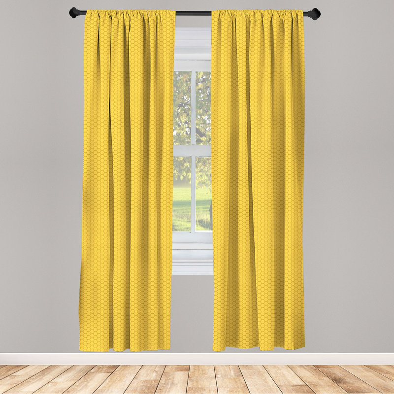 Honeycomb Geometric Semi-Sheer Rod Pocket Curtain Panels, 28" x 63"