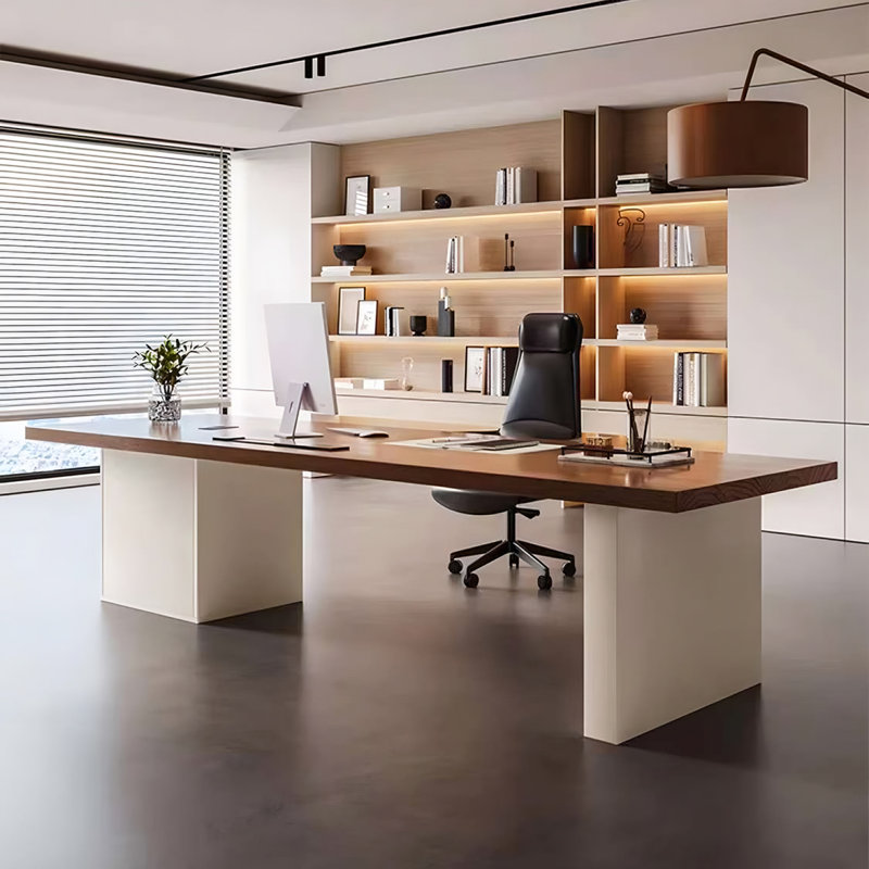 Grande table de bureau en bois massif, H 29,53 po x l 78,74 po x P 31,50 po