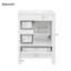 Meuble-lavabo moderne 24 po avec lavabo en céramique - Porte à fermeture douce, 3 tiroirs, tablette double couche-2103900782