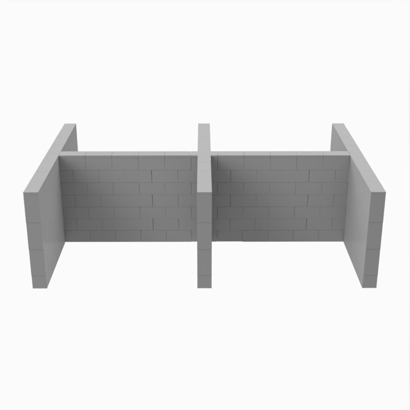 Ensemble de cabines EverBlock Space, Gris clair, 144"