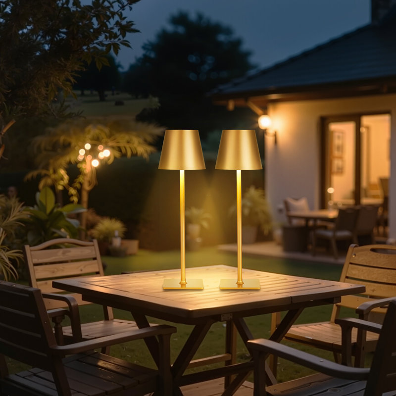 Cordless Table Lamp 5200mAh Built-in Rechargeable Battery Desk Lamp, Gold, Gold