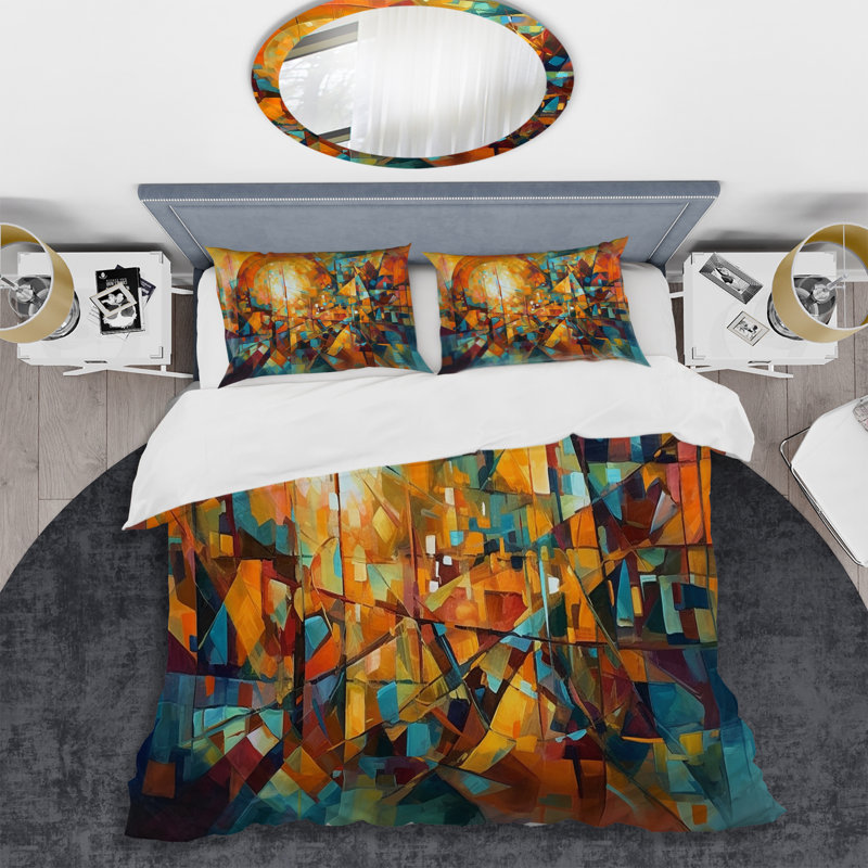 Ensemble de housse de couette en microfibre / polyester Abstracting The Cubist Form I Bedding