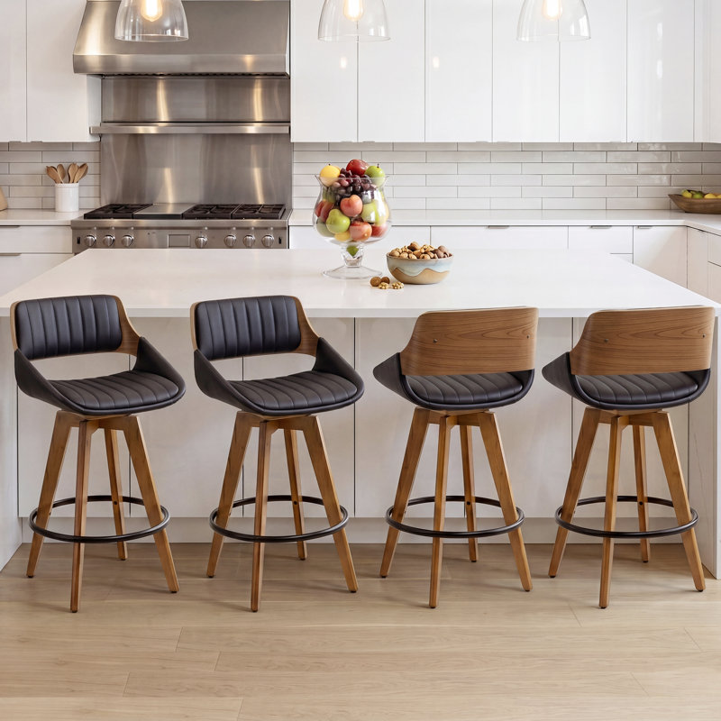 Jobani 65cm Swivel Bar Stool, Black