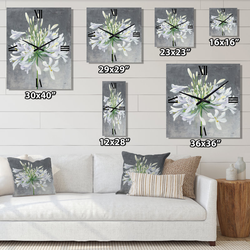 Flower Cleome Splash I - Horloge murale traditionnelle, Petit