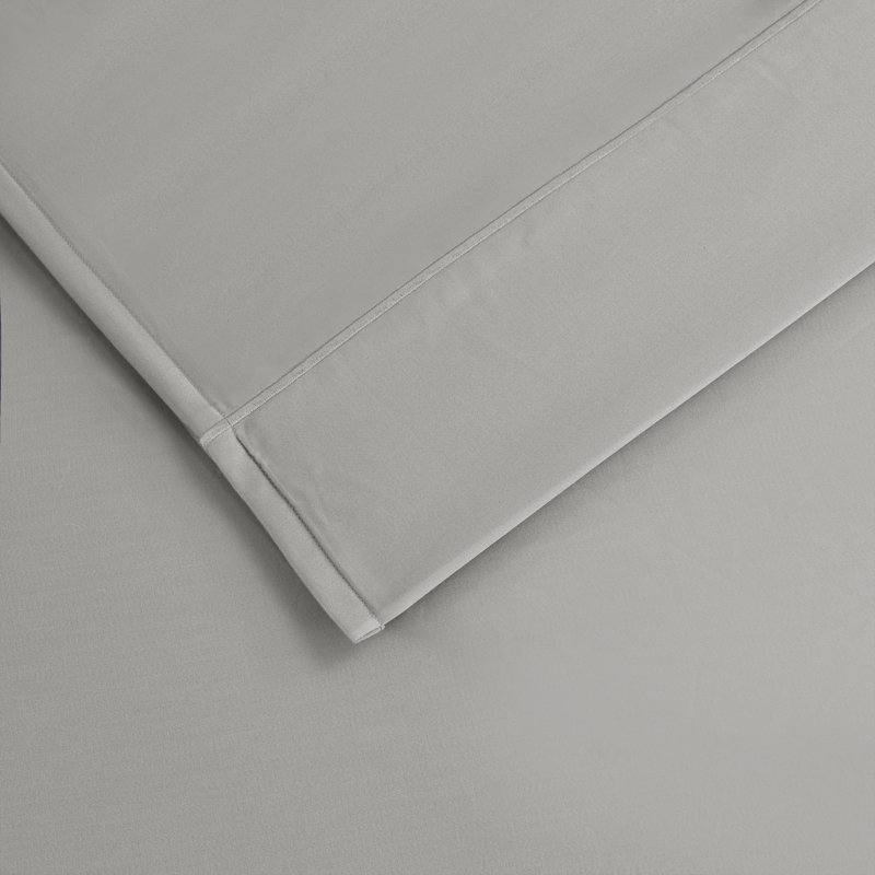 Ensemble de draps en coton 600 fils Pima, Ensemble de draps pour lit très grand californien, Gris clair