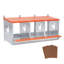 Nichoir en métal à 3 compartiments, fixation murale pour poules / canards, collection Easy Egg, acier galvanisé ventilé, orange