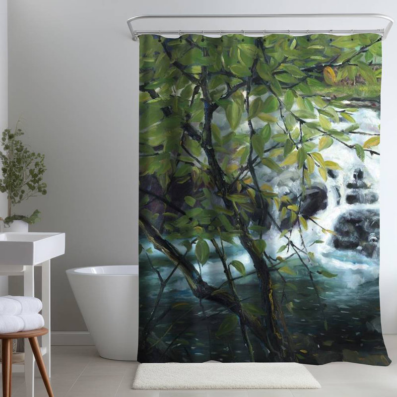 Shower Curtain LA190 – Polyester Shower Curtain, Dye Sublimation Print, 71" W × 74" L