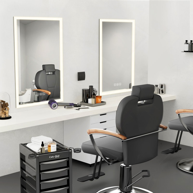 Bright LED Bathroom Mirror Front Light, 5 Mins Defog, Full HD Reflected, 3 Colors Dimmable, Wall Mounted, 28" x 36"