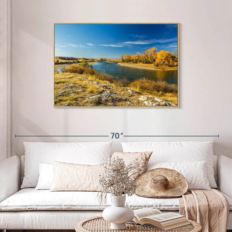 Missouri River Trail, Cadre flottant en bois naturel, 43 po x 29 po
