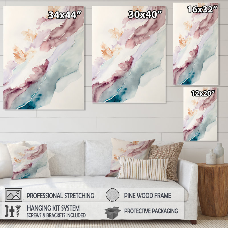 «Sudden Solitude In Elevated Blush II», reproduction sur toile, H 32 po x l 24 po x P 1 po, Toile tendue