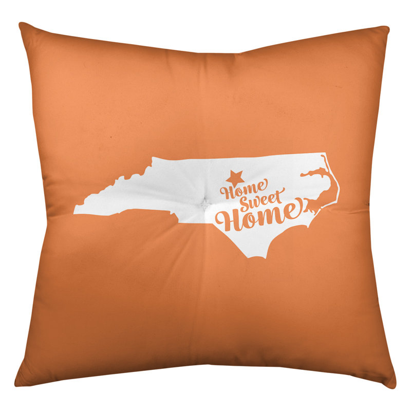 Reversible Throw Pillow, Durham, 26" x 26", Orange