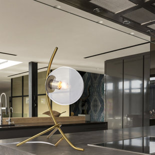 Lampe de table moderne à abat-jour en verre bronze 8 lumières Martina