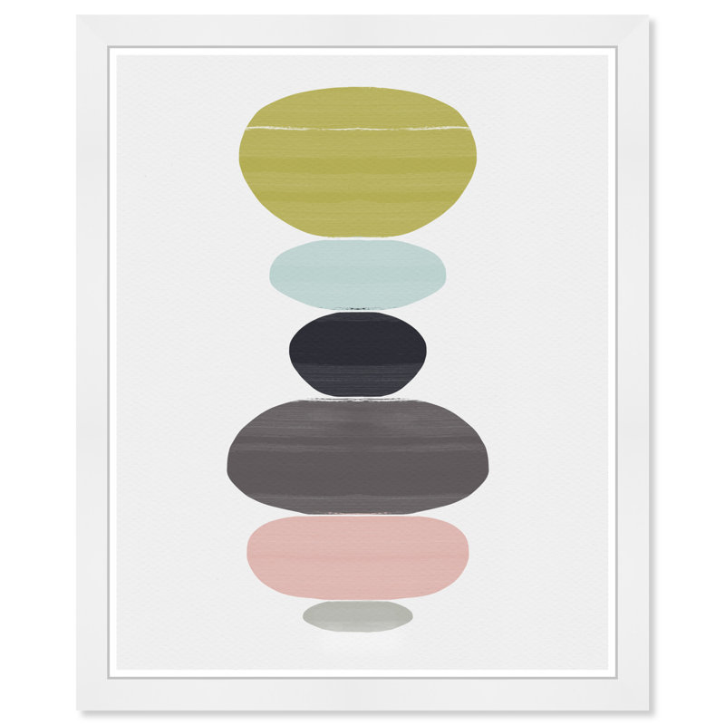 «Abstract Perfect Balance Circle Shapes», reproduction d'art graphique sur papier encadré, H 21,5 po x l 25,5 po x P 0,5 po
