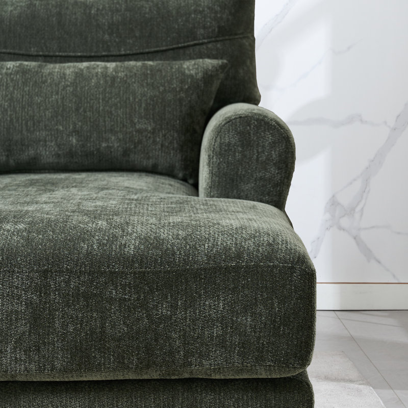 Chaise longue rembourrée L 51,55 po, Vert