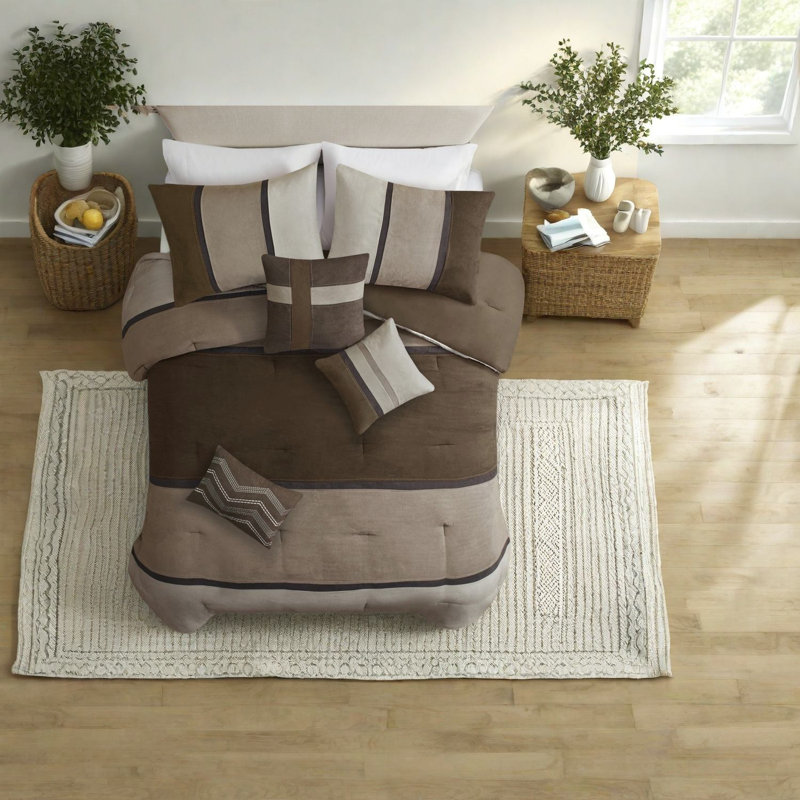 Ensembles de literie en faux suède pour très grand lit, polyester de qualité supérieure avec charme chalet rustique