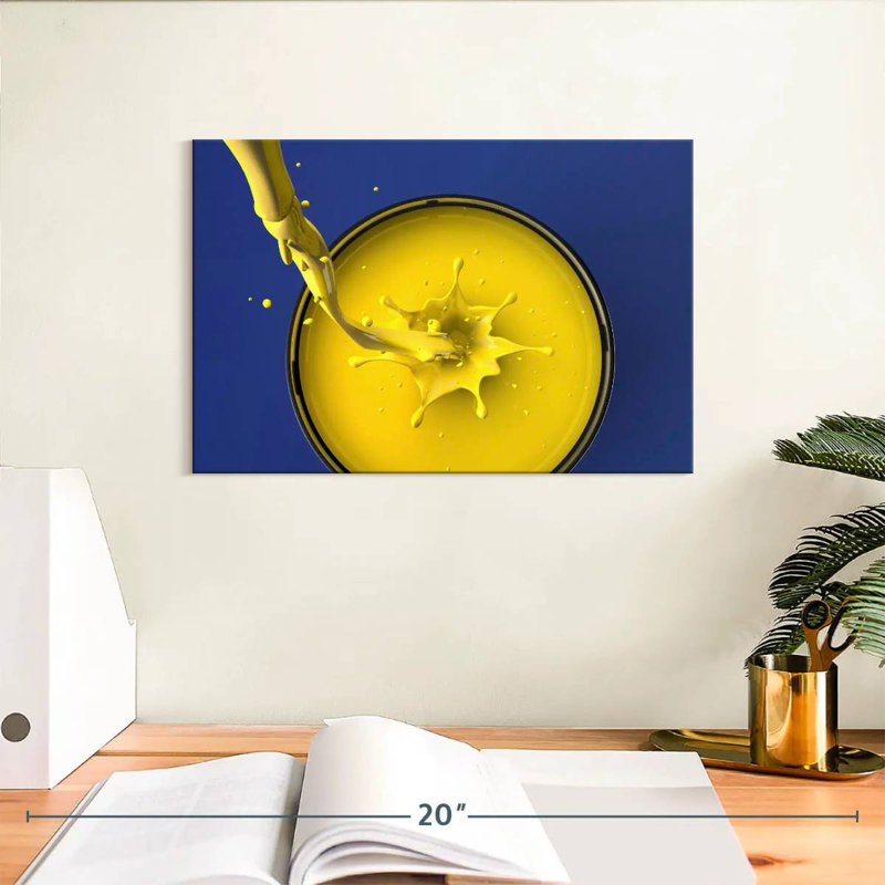 Éclaboussures de peinture jaune Senne, H 8 po x l 12 po