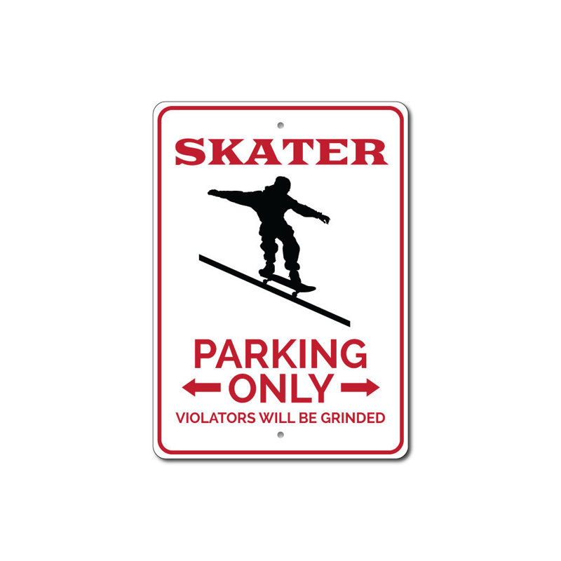 Plaque en aluminium Skater, H 18 po x l 12 po x P 0,06 po