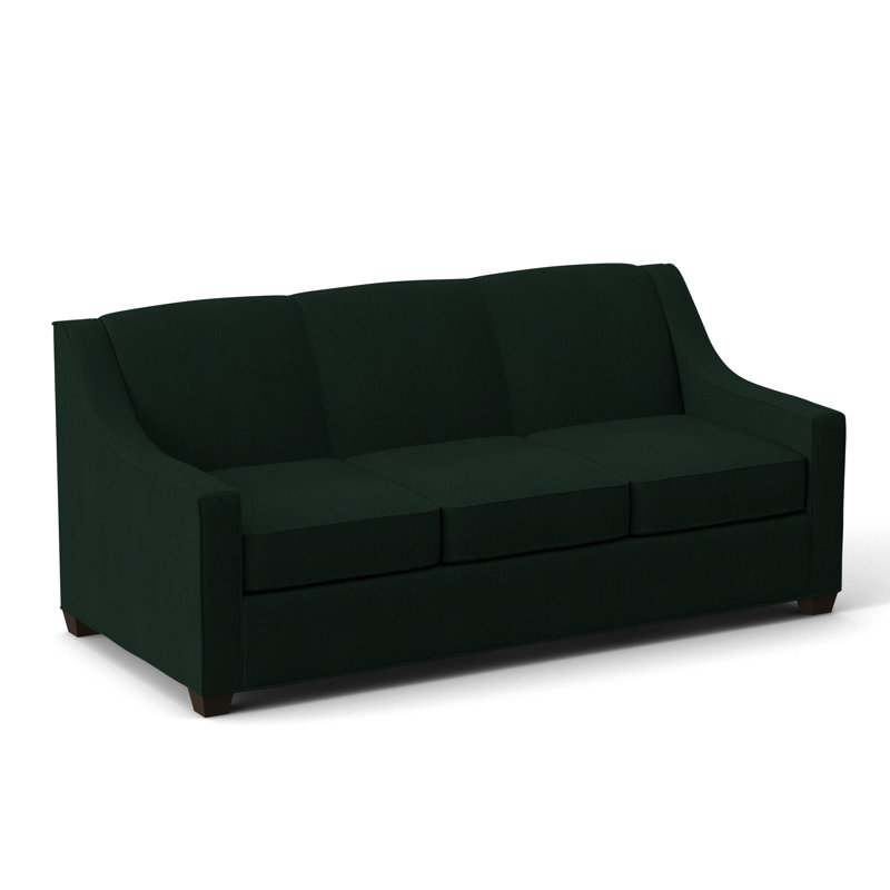 Phillips Square Arm Sofa with Reversible Cushions, Dillon Black, 34.5" H x 76" W x 36" D, Cafelle