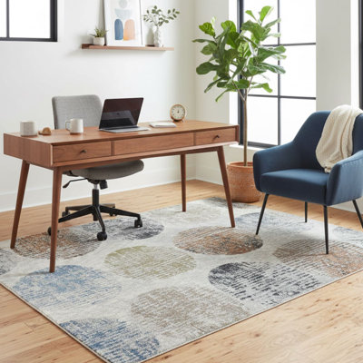 Vale Sculpted Dot Pattern Clay Multi Modern Plush Washable Area Rug – Elemental Collection