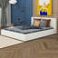 Grand lit tapissier avec base solide-386142557