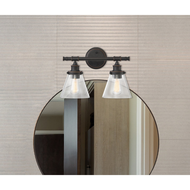 Éclairage de salle de bain à intensité variable 2 lumières Thrailkill, Bronze huilé