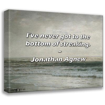 Artsy Quote "I’ve never got to the bottom of streaking." By Jonathan Agnew Gallery Wrapped Canvas