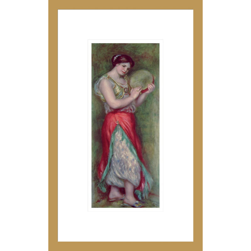 «Dancing Girl with Tambourine» par Pierre-Auguste Renoir, impression giclée encadrée, H 16,75 po x l 10,3 po