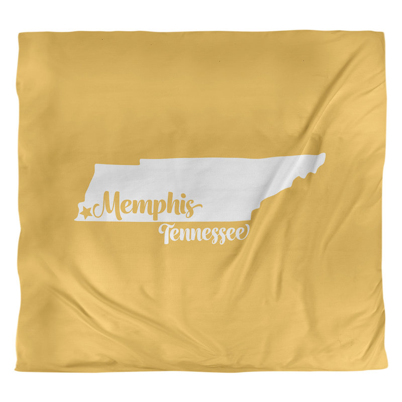 Housse de couette réversible simple Memphis Tennessee, Housse de couette pour très grand lit, Jaune, Microfibre