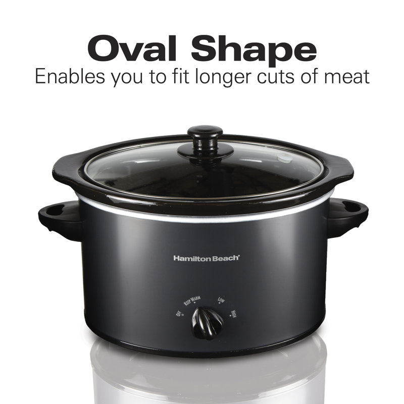 Hamilton Beach 3-Quart Black Stoneware Slow Cooker with Timer