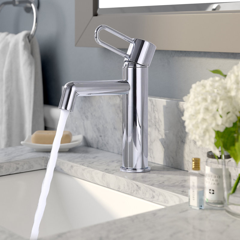 Solid Brass Single Handle Single Hole Bathroom Sink Faucet, Chrome