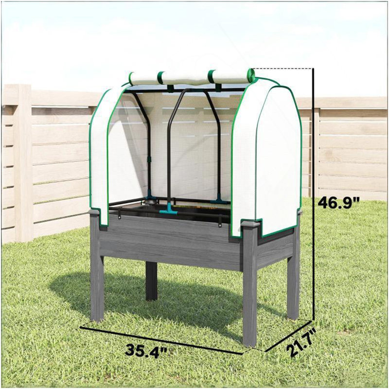 Jardinière, lit de jardin surélevé pratique, Gris foncé
