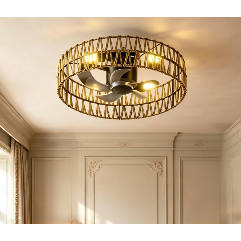 Ventilateur de plafond en cage 11 pouces Boho