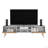 71" White And Beige Enclosed And Open Storage TV Stand