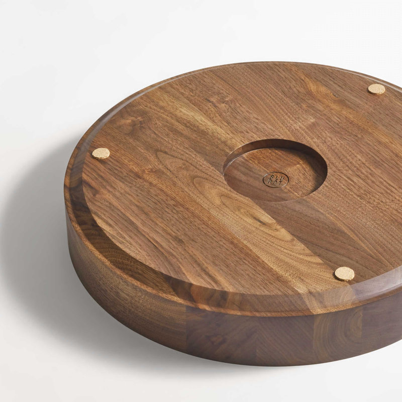 Cusp Solid Wood Decorative Bowl, Walnut, 3" H x 16" W x 16" D