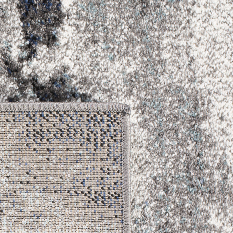 Tapis abstrait Frieda Performance, Carré 5 pi 3 po
