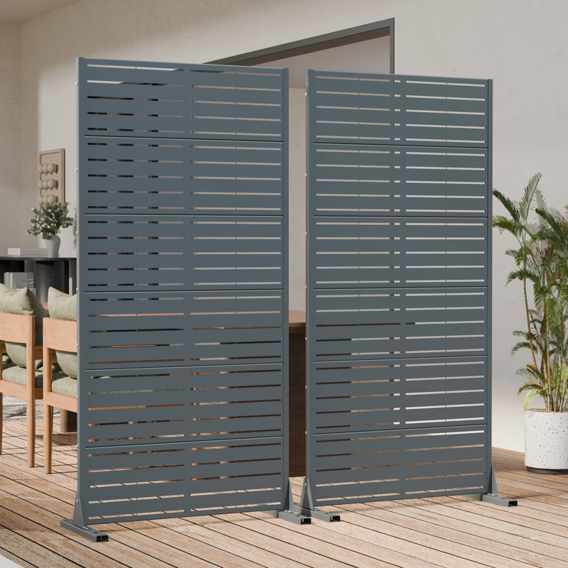 H 72 po x l 35 po x P 16 po avec écran d'intimité en métal et panneau de clôture en treillis pour terrasse, Cambrian Gray